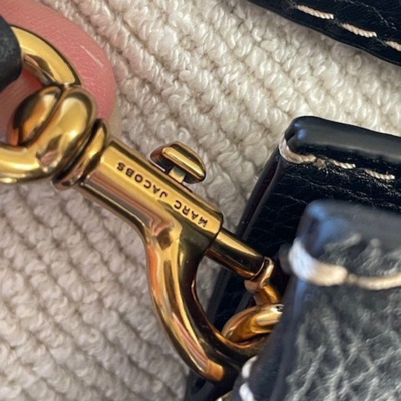 NWOT MARC JACOBS "mini" GRIND BLACK LEATHER CROSSBODY BAG - Picture 10 of 15